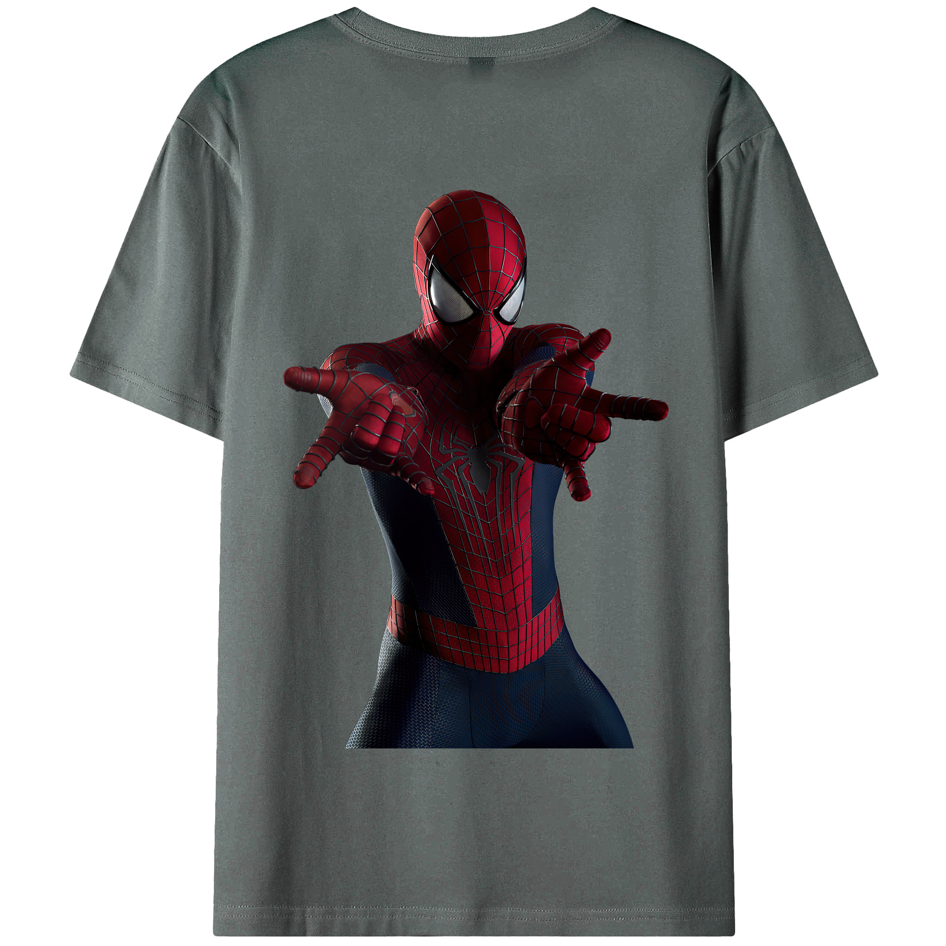 （画像用） Spider Man スパイダーマン 綿100％半袖Tシャツ（背面プリント）